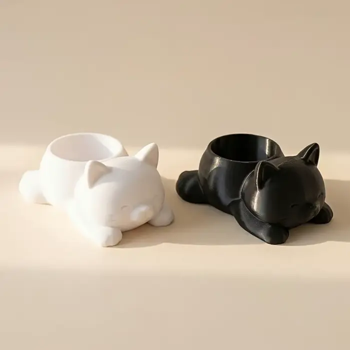 Pot de fleurs en forme de chat imprimé en 3D Kawaii