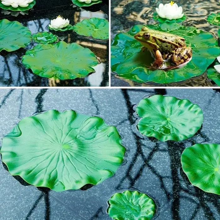 Lotus artificiel 3 fleurs et 3 feuilles