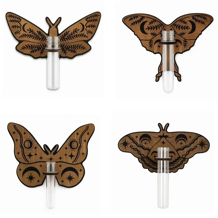 Support à fleurs en bois, étagère pour plantes hydroponiques, ornements pour la maison, vase, décoration murale, pot à fleurs rétro en forme de papillon, plantes d'intérieur