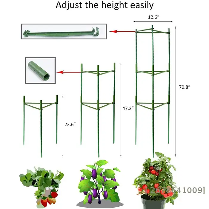 ♥ Kit de support pour plantes de tomates DIY – Piquets et anneaux empilables pour légumes et fleurs grimpantes | 〔YY33〕