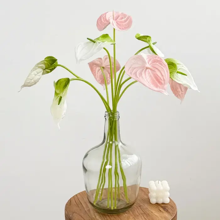 Lot de 10 fleurs artificielles en PU Anthurium