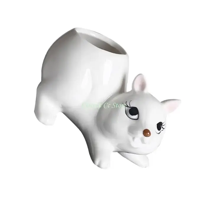 X90F Ceramic Plant Plante Pot Planter Squirrel Forme