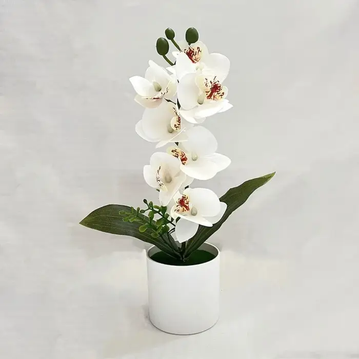 Orchidée artificielle rose en Pot
