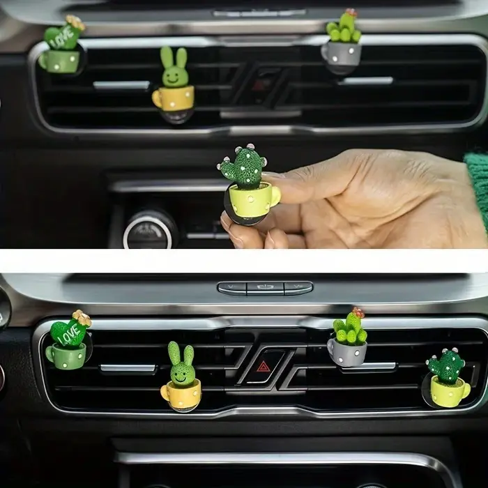 Petite plante en pot Animal Cactus, accessoires d'intérieur de voiture, décoration en résine, climat