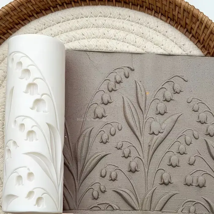 Rouleau de texture florale Muguet pour poterie souple
