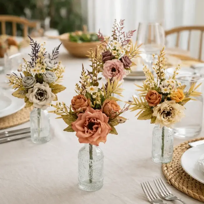 Bouquet de fleurs artificielles au toucher réel
