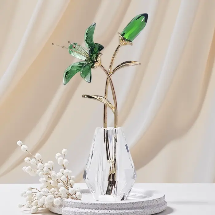 Ornement de fleur en cristal de luxe léger