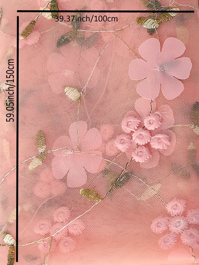 Magnifique tissu en dentelle brodée florale