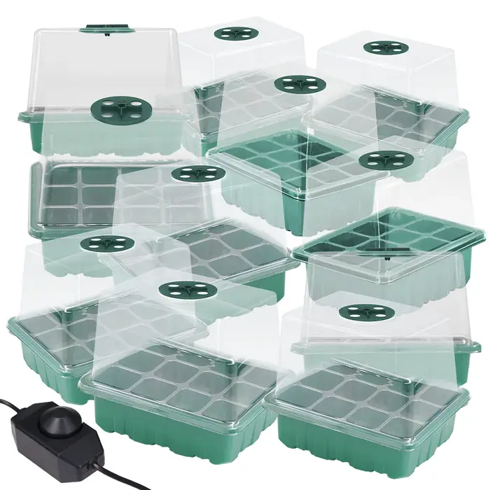 Graines Starter Germination Box Réglable 8-4 Perles LED Grow Lights Green Propagation Growing Contai