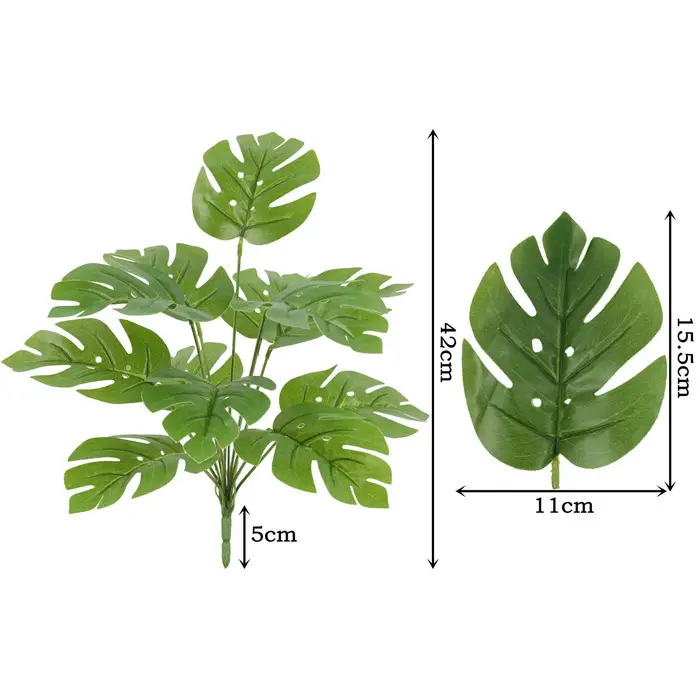 Uflower 42-54 cm grande plante Monstera artificielle feuille de tortue avec Protection UV pour extér