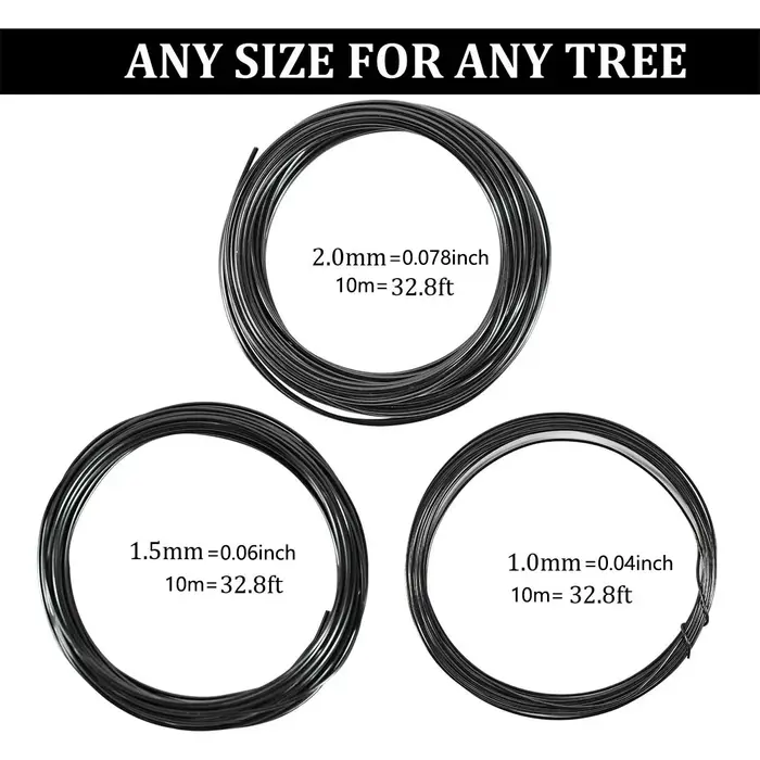 Fil de bonsaï 5/10m, 1mm, Support pour plantes, fil en aluminium anodisé pour faire du bonsaï sur le