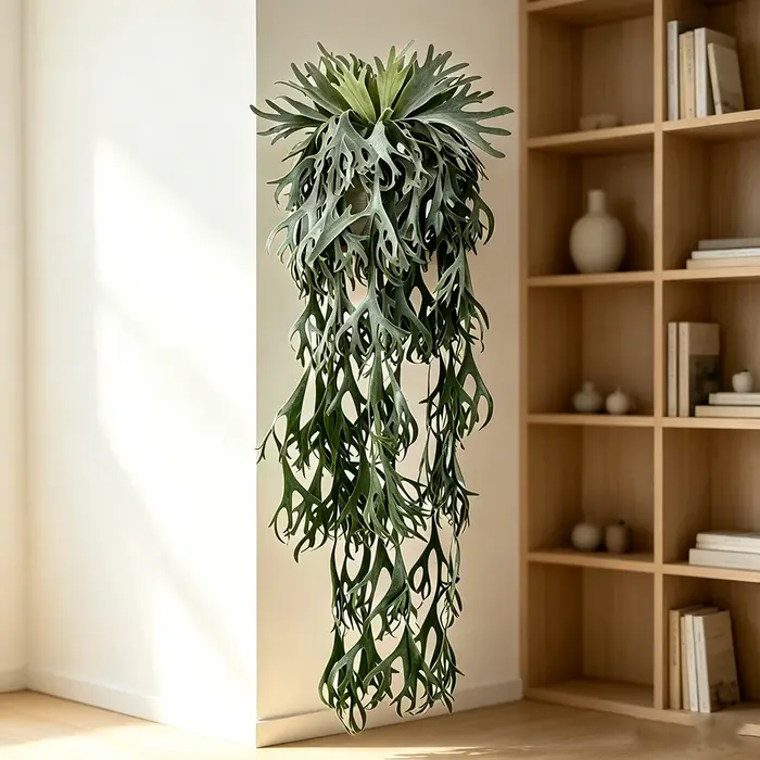 Plante artificielle de fougère cornue suspendue, fausse verdure tropicale retombante pour panier mural, décoration bohème pour la maison, le jardin et les mariages