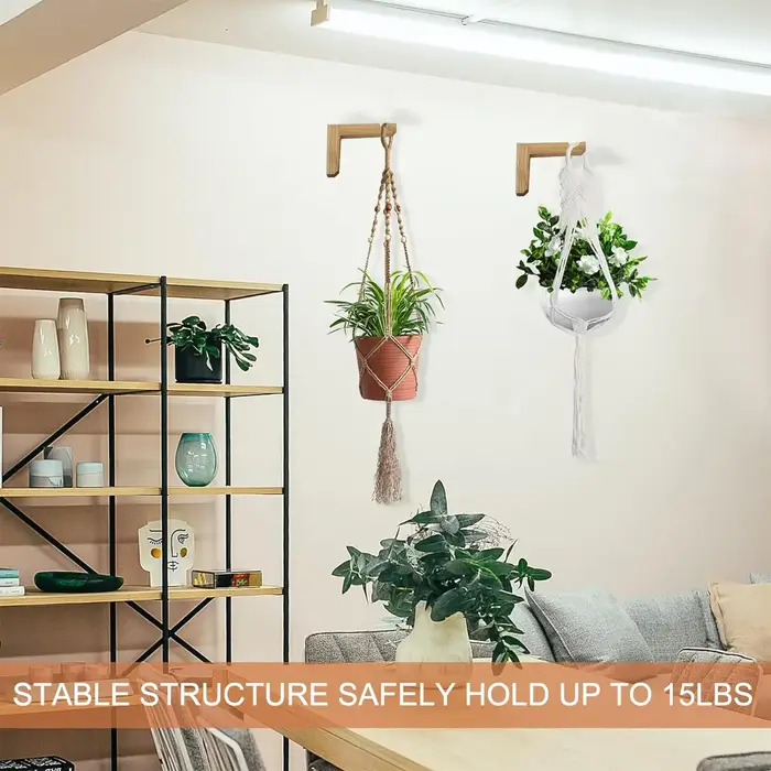 Supports muraux en bois en forme de L pour plantes