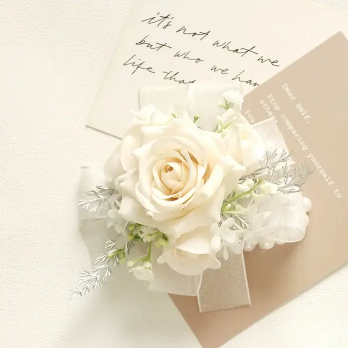 Corsages de fleurs artificielles Champagne