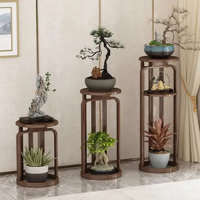 Support de fleurs en bambou de Style chinois Antique