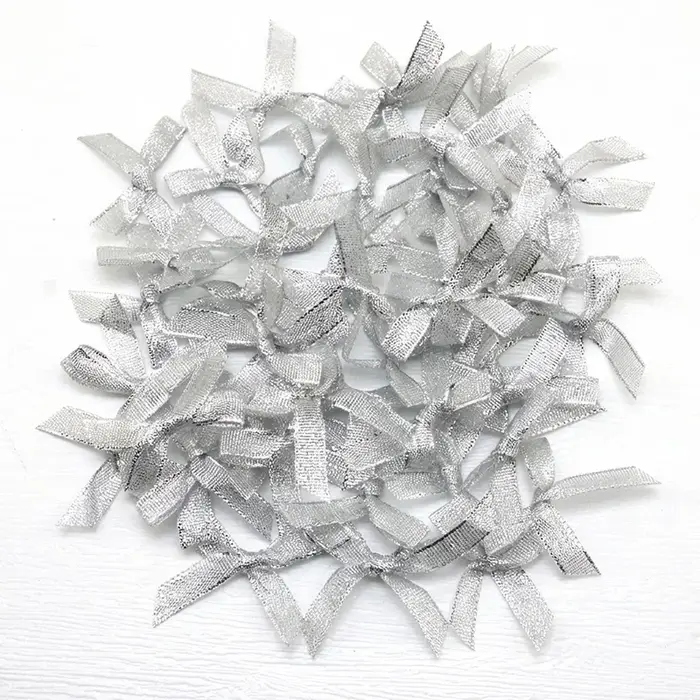 Noeuds colorés 4x4 cm, petite taille, en ruban de satin polyester, fleur en forme de nœud, décoratio