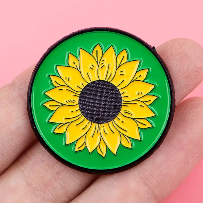 Broche en émail motif fleur, sensibilisation à la santé mentale, broches vertes, badges ronds, accessoires vestimentaires, bijoux de mode, cadeaux pour amis