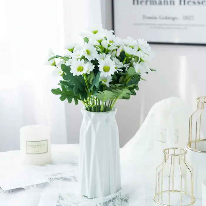 Bouquet de marguerites en soie artificielle à 21 têtes