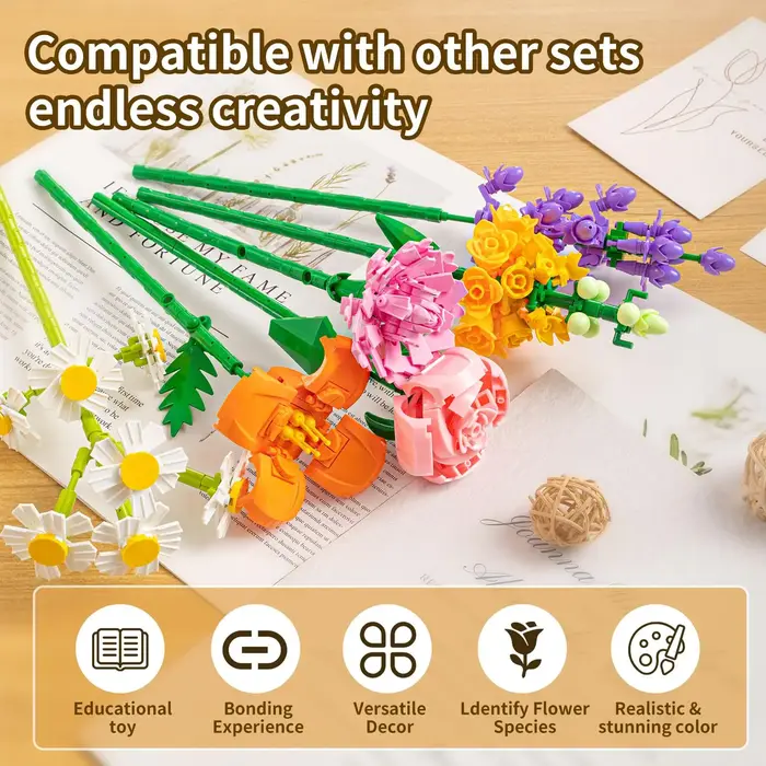 Blocs de construction de fleurs artificielles