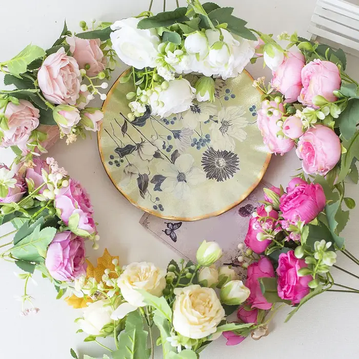 Bouquet de pivoines artificielles élégantes pour mariages et décoration intérieure