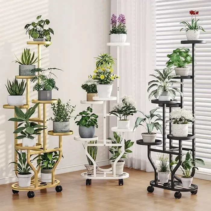 Support pour plantes, étagère de rangement pour roues de fleurs