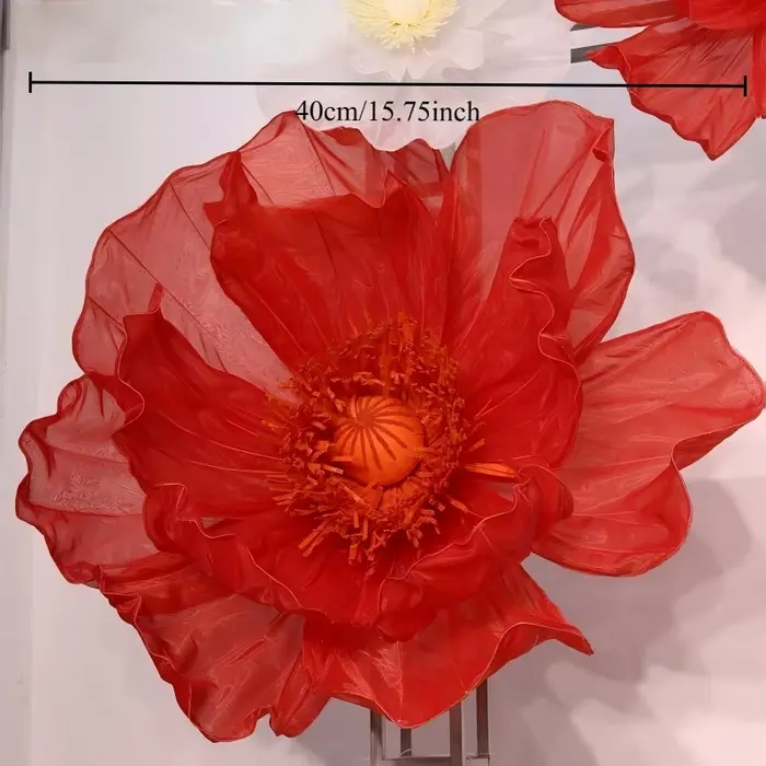 Grandes fleurs artificielles imperméables en soie, coquelicots pour décoration de mariage, accessoir