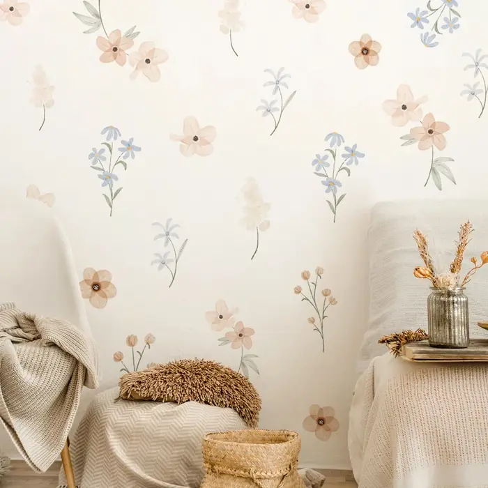 Autocollants muraux fleurs aquarelle
