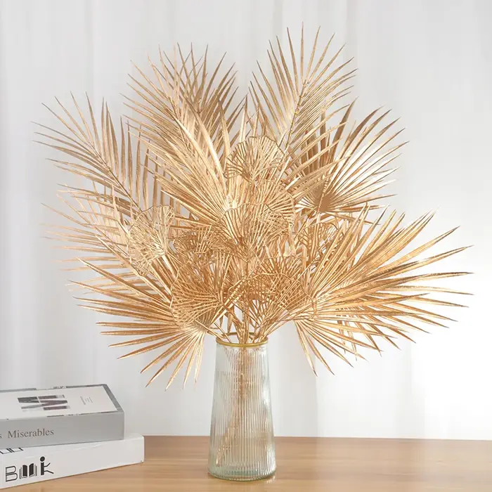 Plantes artificielles dorées en plastique pour décoration de Noël