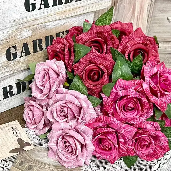 Fleurs artificielles en soie à 7 têtes