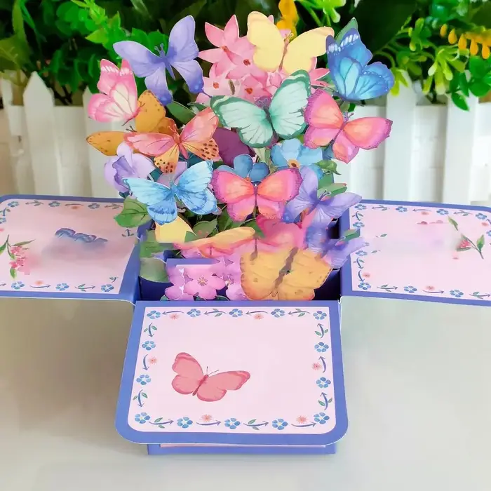 Carte de Bouquet de Fleurs Pop-Up en 3D