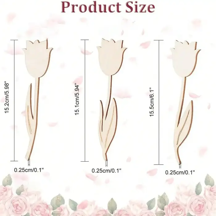 Ensemble de découpeurs de fleurs en papier de bois - Pack de 12/24/30 pièces