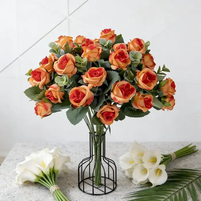 Roses artificielles en soie