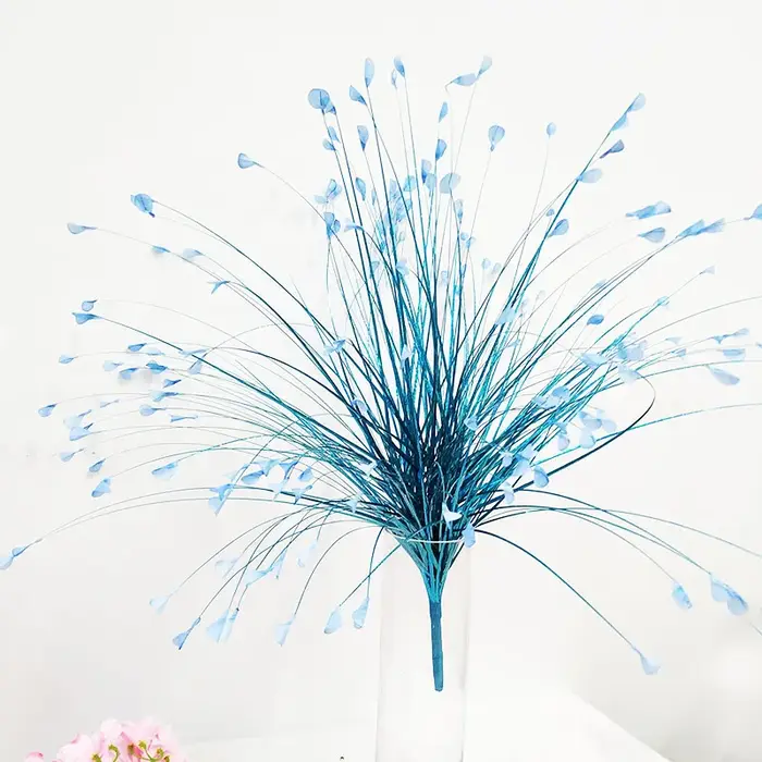 Fleur de roseau doré argent blanc paon herbe artificielle fausse plante mariage route plomb décor