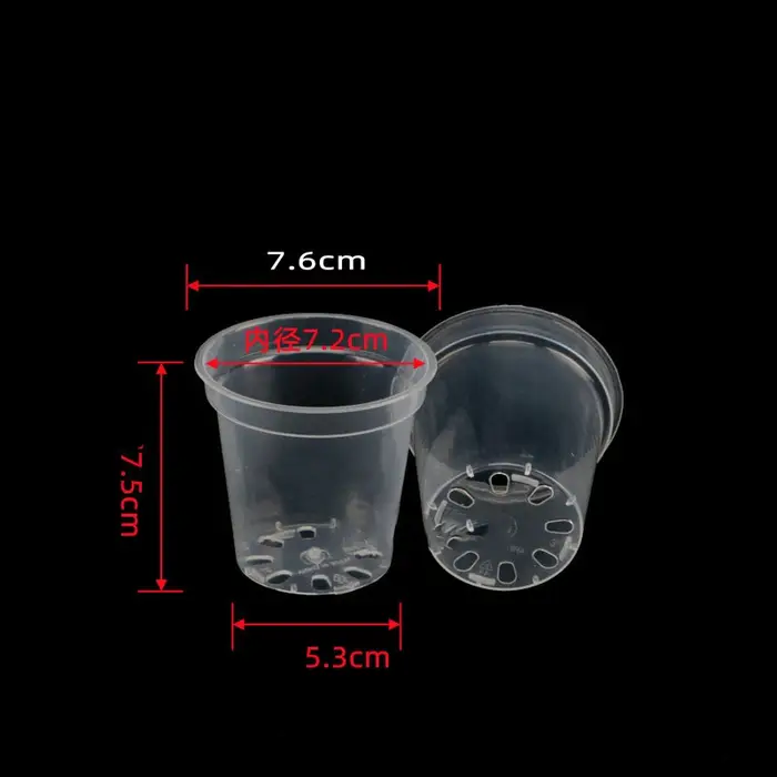 Pot de fleur transparent en plastique dur