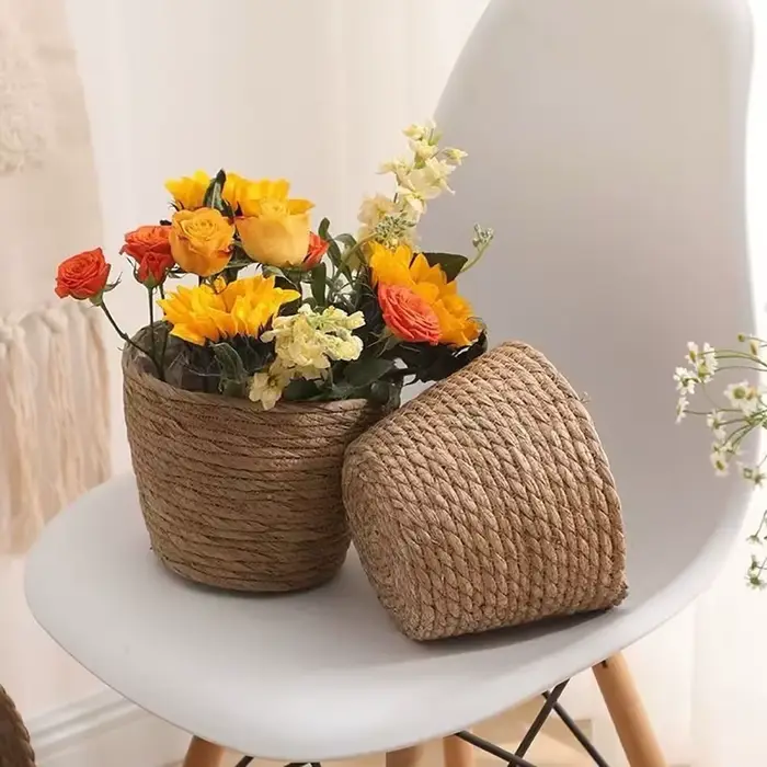 Pot de fleurs tissé en herbe Mini/S/M/L