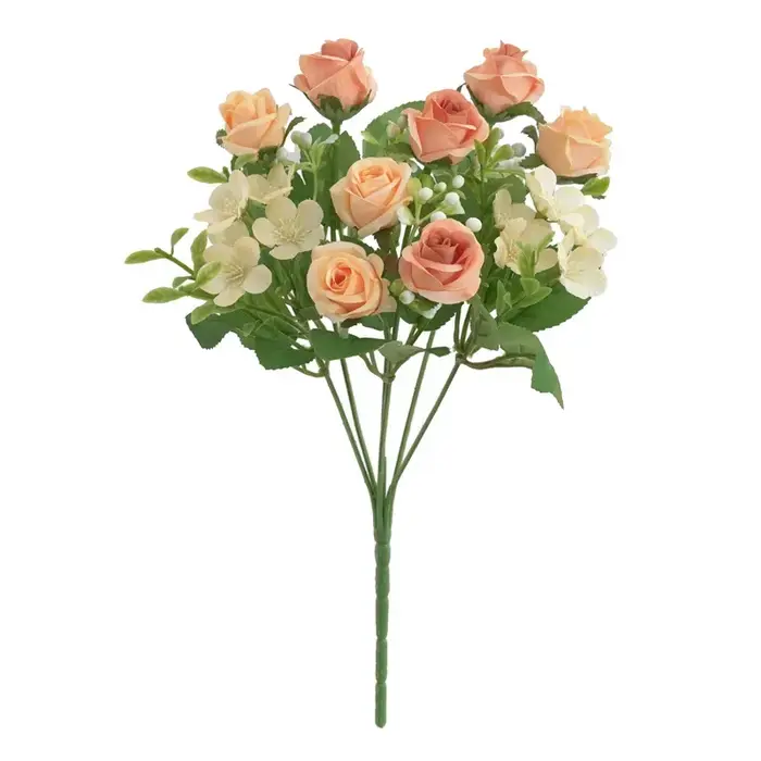 Simulation d'aloès vert fleurs 8 têtes Elsa petit Bouquet de roses décoration de mariage fausse fleu