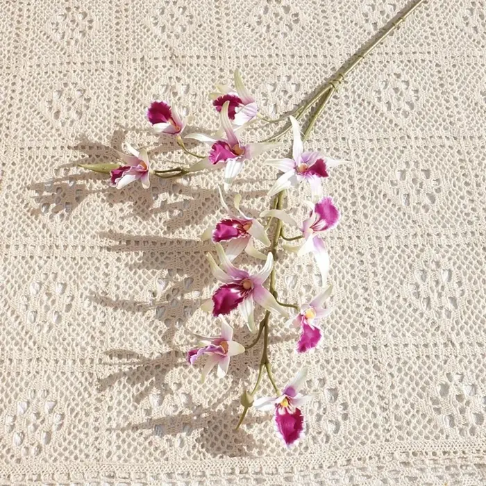 Branche Dendrobium artificielle à 2 fourchettes