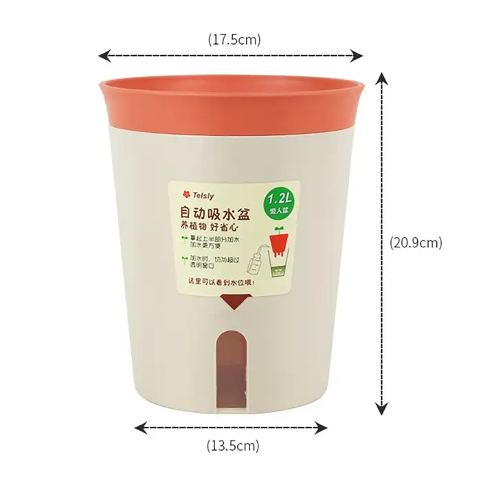 Pot de fleur hydroponique à Double couche, arrosage automatique, en plastique, plantes paresseuses e