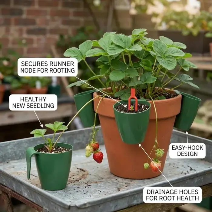 Kit de transplantation de semis avec fourche de plantation pour légumes, fleurs, herbes, protection facile des racines, trous de drainage, pots, taux de survie élevé