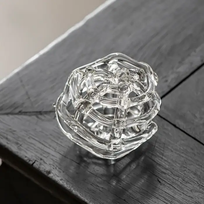 Vase en verre transparent en forme de boule pour fleurs