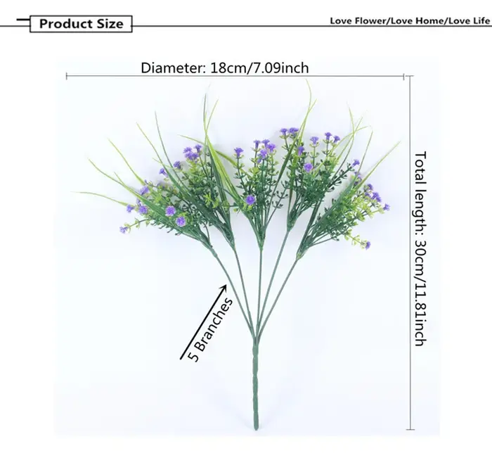 Plantes artificielles en plastique vert Vivid P.Tenuiflora