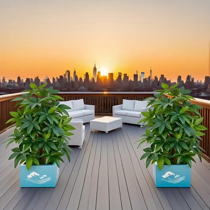 1 pièces grandes plantes vertes réalistes arbre d'argent artificiel paume pour jardin extérieur mariages fêtes balcon porche cour noël