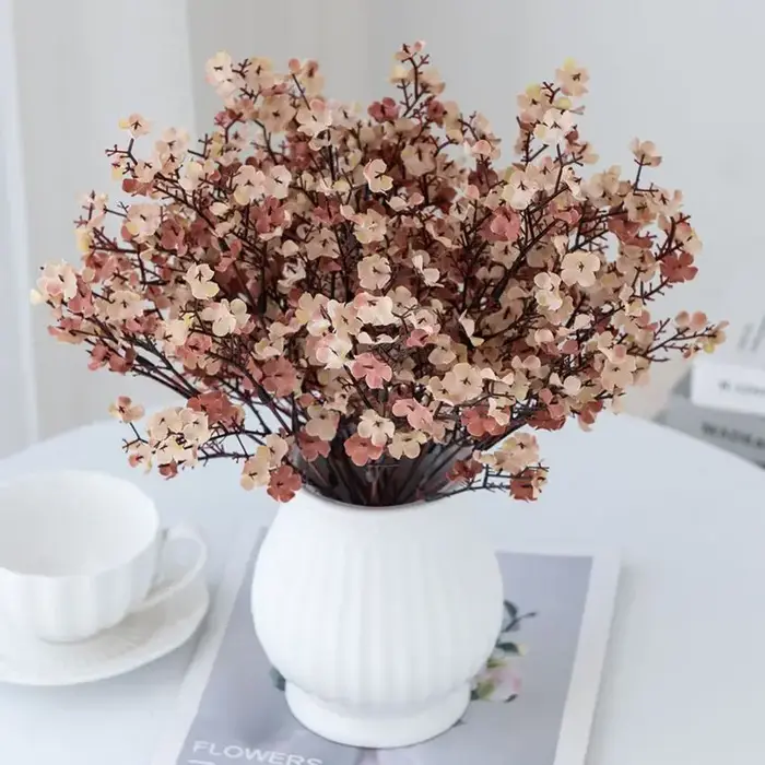 Fleur artificielle Soie Gypsophila Pêche Maison Vase Table En Plein Air Jardin Arche De Mariage Bouquet De Mariée Festival BRICOLAGE Décoration de Scène