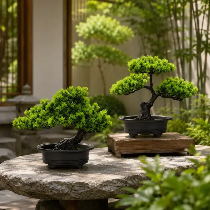 1 pièce Plante artificielle de pin Bonsaï pour la décoration de table