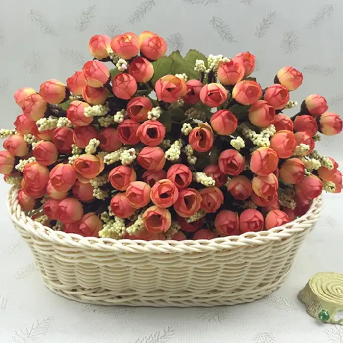 Bouquet de roses en soie multicolores