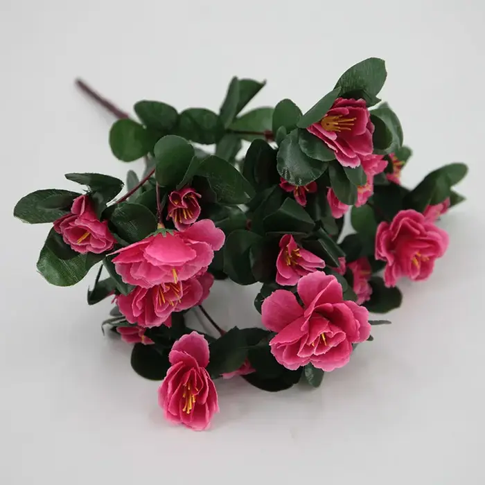 Bouquet de fleurs d'azalée artificielles, 21 têtes, injRhododendron, 10 pièces
