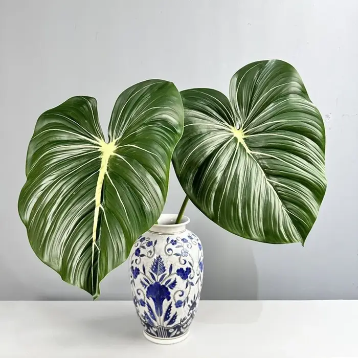 Feuilles de Calla artificielles en plastique, plantes vertes résistantes aux UV, feuilles de Crane King, feuilles de bananier réalistes, décoration de chambre