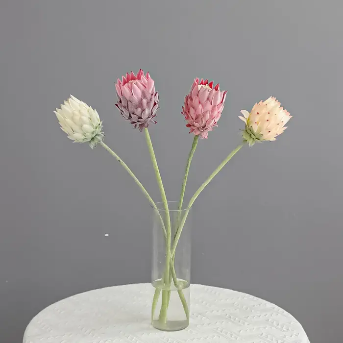 Lot de 5 fleurs artificielles, artichoques nordiques, pour arrangements floraux de mariage, décoration de salon et de fête