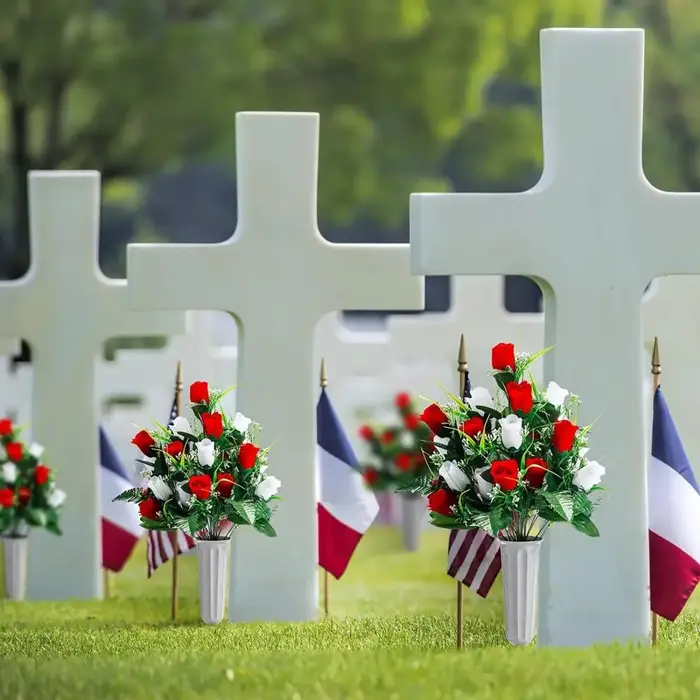2 Pièces de Fleurs Artificielles pour Cimetière