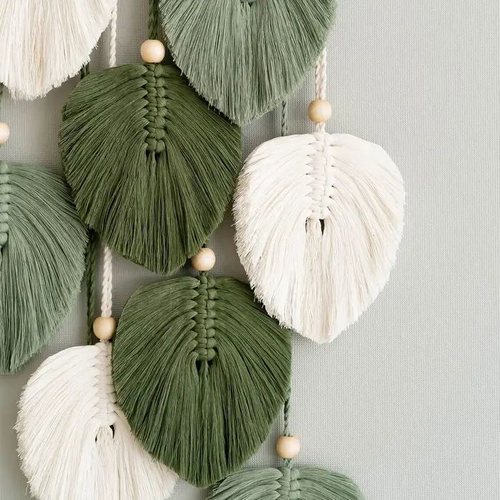 Décoration murale en macramé